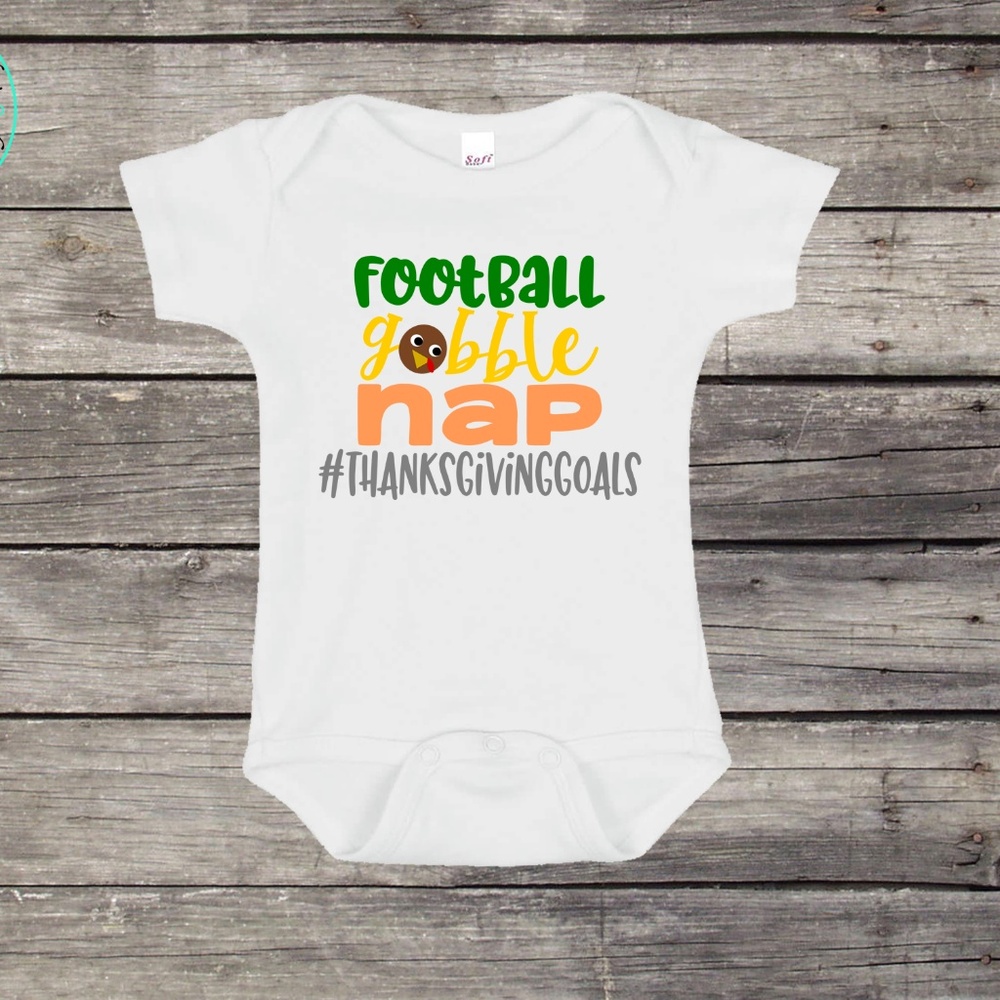 Football Gobble Nap  Onesie® - Thanksgiving Onesie